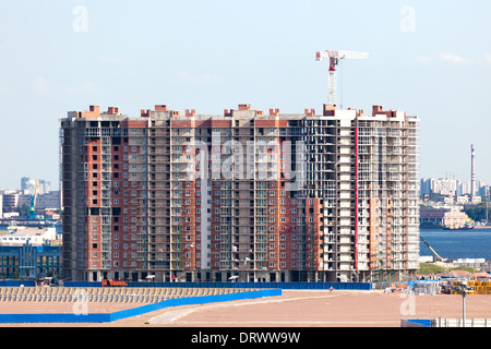 New Housing apartments construction St Petersburg Russia Stock Photo