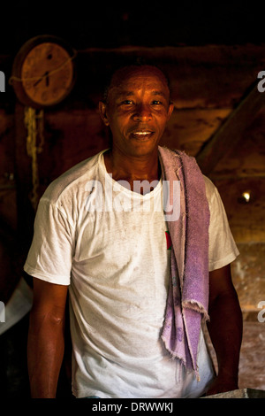 Local baker at Principe Island Stock Photo