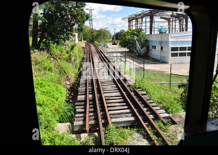 Cuba: part of the Hershey Electric Railway running between Havana and Matanzas. View leaving Casa Blanca Stock Photo