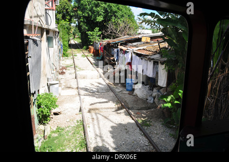 Cuba: part of the Hershey Electric Railway running between Havana and Matanzas. Setting off from Casa Blanca Stock Photo