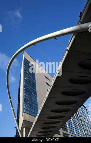 Pedestrian Footbridge connecting Piccadilly Station and crossing 'London Road', Manchester, UK, Europe, UK Stock Photo