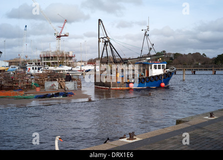 Flood precautions at Lymington Hampshire UK Stock Photo