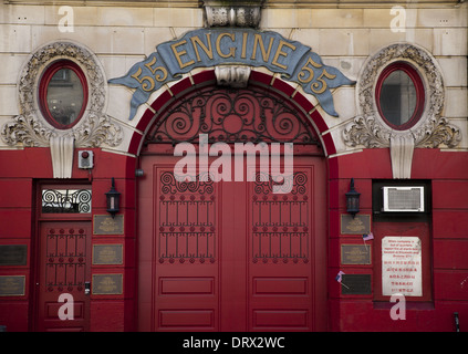 The front of the Engine 55 Fire Station in NYC. Stock Photo