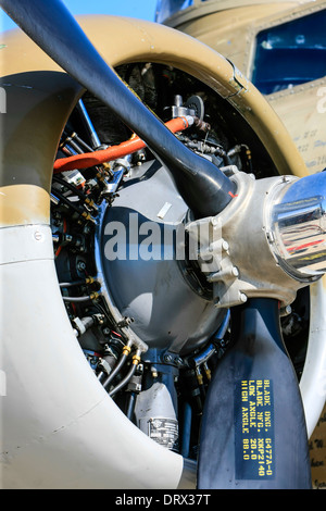 The Wright Cyclone engine of a B17 Flying Fortress WW2 bomber plane Stock Photo