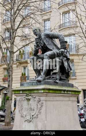 Monument to Denis Diderot in the 6th arrondissement, by Jean Gautherin, Paris, France. Stock Photo