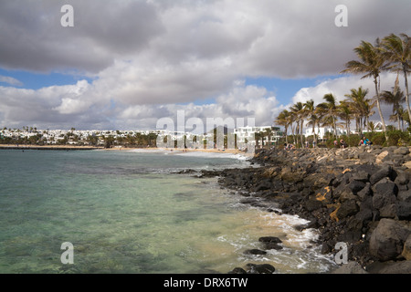 Costa Teguise Lanzarote Looking towards Playa Bastian in this popular purpose built resort Stock Photo