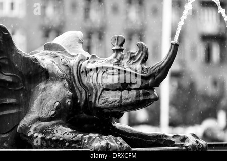 Fountains in the City Hall square.Copenhagen Denmark Stock Photo