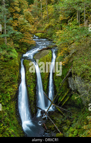Triple Falls, Columbia River Gorge National Scenic Area, Oregon. Stock Photo