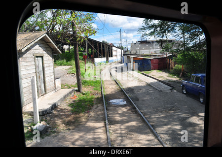 Cuba: part of the Hershey Electric Railway running between Havana and Matanzas. Leaving Casa Blanca Stock Photo