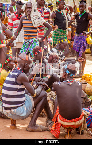 The Saturday Market At Dimeka, Omo Valley, Ethiopia Stock Photo