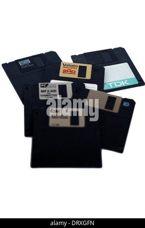 Floppy disks on a white background Stock Photo