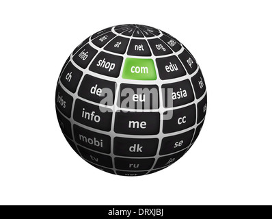 Worldwide Top Domains Stock Photo