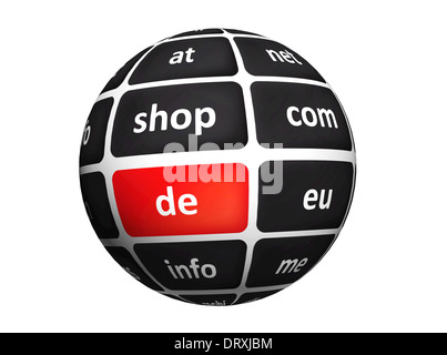 Worldwide Top Domains Stock Photo