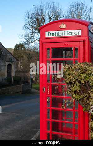 Defibrillator in traditional British Red Phone box