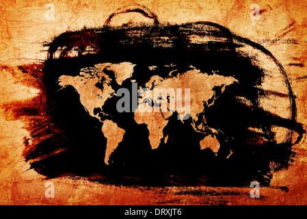 Old paper texture background with world map Stock Photo - Alamy