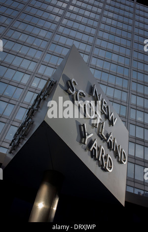 The Metropolitan Police's revolving sign their headquarters at New Scotland Yard in Westminster, London. Stock Photo