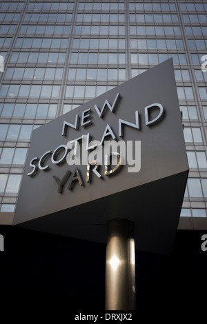 The Metropolitan Police's revolving sign their headquarters at New Scotland Yard in Westminster, London. Stock Photo