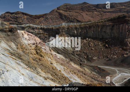 Ash and rock formation at Mt Aso volcano, Kyushu, Japan Stock Photo