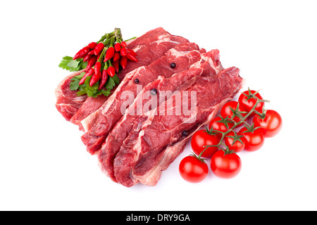 Raw Beef Steaks Stock Photo