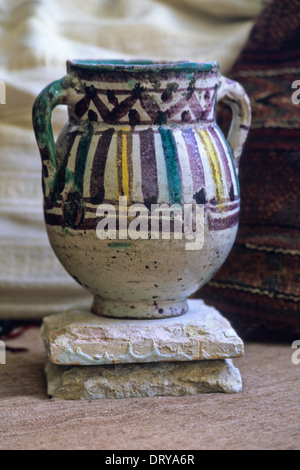 Ceramics, Nabeul, Tunisia. Qallaline Pot, early 20th. Century. Stock Photo