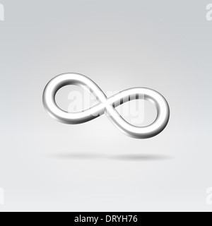 Silver infinity symbol Stock Photo