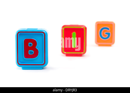 Word BIG with colorful blocks and white background Stock Photo