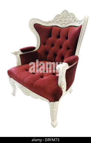 Luxury red chair on white background. Clipping path in picture. Stock Photo