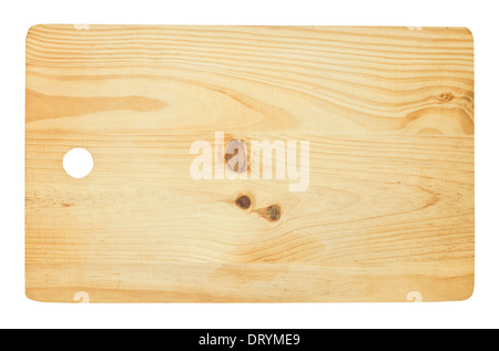 Wooden chopping board isolated against a white background Stock Photo