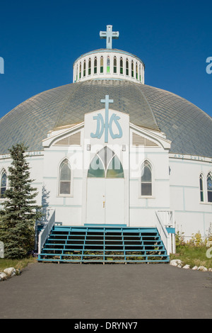 The Our Lady of Victory Catholic church in Inuvik, with its unique ...