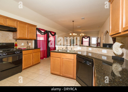 Kitchen in mid-size suburban home Stock Photo