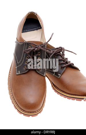 Brown leather men's shoes Stock Photo