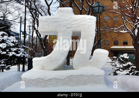 Sapporo, Japan. 5th February 2014. Ice sculptures at the first day of the 65th Sapporo Snow Festival 2014 in Sapporo, Japan. Over two million people are expected to attend the week long festival. Credit:  Paul Brown/Alamy Live News Stock Photo