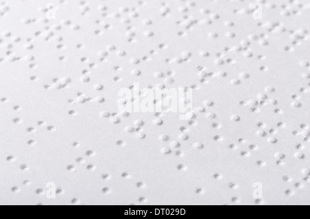 Close up of paper page with braille text Stock Photo