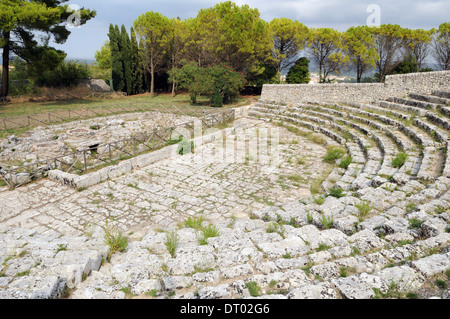 ancient greek theater of Akrai, in Palazzolo Acreide, Sicily Stock Photo