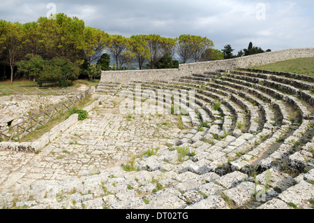 ancient greek theater of Akrai, in Palazzolo Acreide, Sicily Stock Photo