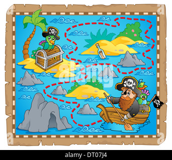 Treasure map theme image 7 - picture illustration. Stock Photo