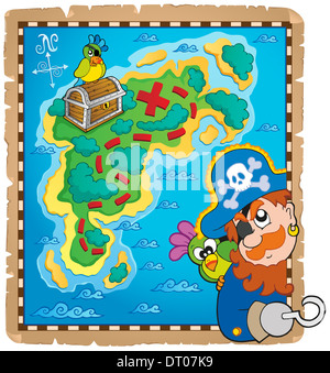 Treasure map topic image 4 - picture illustration. Stock Photo