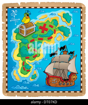 Treasure map topic image 5 - picture illustration. Stock Photo