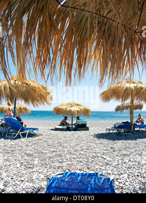 Sun Shade Mojito Beach Rhodes Greek Islands Greece Stock Photo