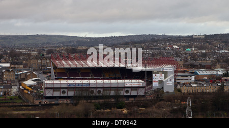 Bradford City Football Ground, Valley Parade, a view from a distant hill Stock Photo