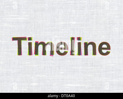 Time concept: Timeline on fabric texture background Stock Photo