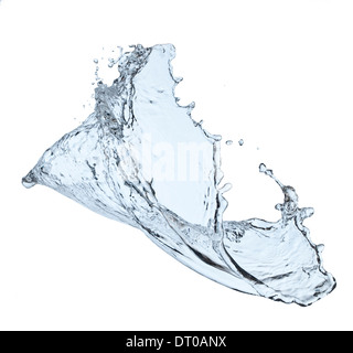 blue abstract liquid splash isolated on white background Stock Photo