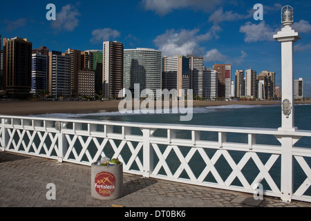 Skyline of Beira-mar avenue in Fortaleza, Ceara State, Northeastern Brazil. Stock Photo