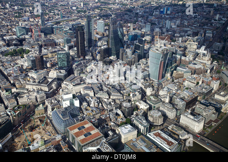 Aerial view of London - the City of London Stock Photo