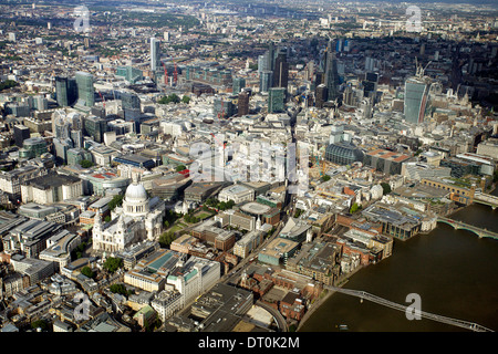 Aerial view of London - St Paul's and the City of London Stock Photo