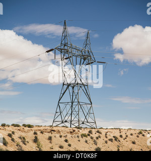 Tucson Arizona USA tall pylon carrying power lines in the desert Stock Photo