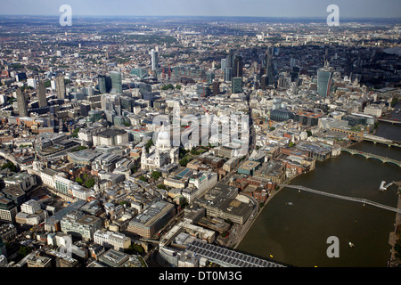 Aerial view of London - St Paul's and the City of London Stock Photo