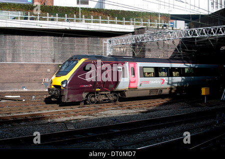 CrossCountry Voyager train arriving at New Street Station, Birmingham, UK Stock Photo