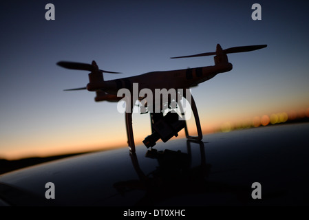 Phantom Drone outdoors, at sunset Stock Photo