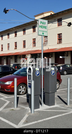 Parking payment machines, Fort Mason Center, San Francisco Stock Photo